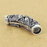 Sterling Silver 925 Vintage Lotus Fish Charm WSP305 Wholesale: See Discount Coupons in Item Details