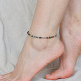 India Agate Anklet Gemstone 925 Sterling Silver Spacer Clasp for Men Women DiyNotion Handmade AN017