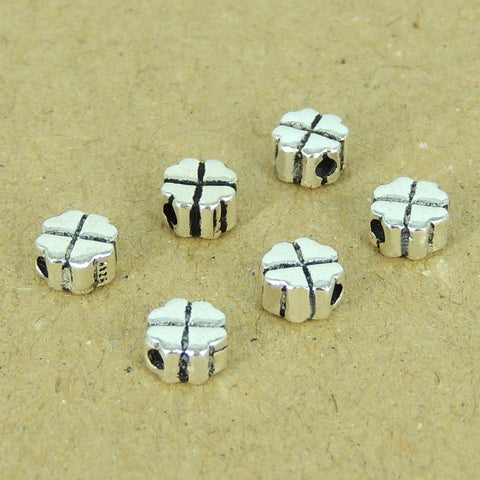6 PCS Sterling Silver 925 Vintage Four Leaf Cloves Spacers Bead WSP298 Wholesale: See Discount Coupons in Item Details