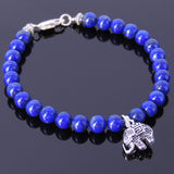 Handmade Lapis Bracelet Gemstone 925 Sterling Silver Elephant Pendant  DiyNotion BR115