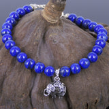 Handmade Lapis Bracelet Gemstone 925 Sterling Silver Elephant Pendant  DiyNotion BR115