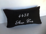 Outdoor Pillow Covers, housewarming gifts ideas, Outdoor/Indoor House Number Black Pillow Cover, Outdoor Pillow Monogrammed,  porch Pillows