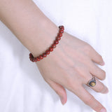 Men's Women Red Japser Stone Sterling Silver Bracelet 925 Spacer DiyNotion Handmade BR462