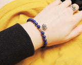 Lapis Sterling Silver Bracelet 925 Marcasite Elephant Pendant DiyNotion Handmade BR061