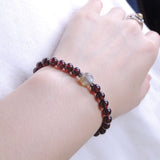 Men's Women Garnet Labradorite Sterling Silver Bracelet Gemstone 925 Spacer DiyNotion Handmade BR470