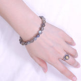Men's Women Labradorite Bracelet Grade AAA Natural 8mm Gemstone DiyNotion Handmade BR083