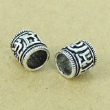 Sterling Silver Charm Vintage 925 Bead Tibet Mantra Protection DIY Charm WSP317 Wholesale: See Discount Coupons in Item Details