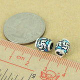 Sterling Silver Bead 925 Mantra Barrel Beads Hand-painted DIY Material WSP320 Wholesale: See Discount Coupons in Item Details