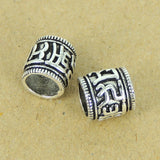 Sterling Silver Charm Vintage 925 Bead Tibet Mantra Protection DIY Charm WSP317 Wholesale: See Discount Coupons in Item Details
