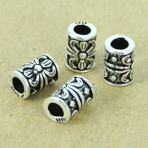 Sterling Silver Bead Vintage Celtic 925 Barrel Fleur de Lis DIY WSP318 Wholesale: See Discount Coupons in Item Details