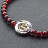 Men's Women Garnet Citrine Sterling Silver Bracelet AAA Gemstone 925 Charm DiyNotion Handmade BR475