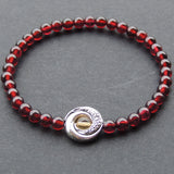 Men's Women Garnet Citrine Sterling Silver Bracelet AAA Gemstone 925 Charm DiyNotion Handmade BR475