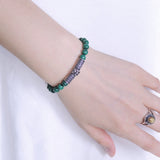 Men's Women Malachite Sterling Silver Bracelet Gemstone Cross Charm DiyNotion Handmade BR480