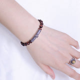 Men's Women Tiger Eye Sterling Silver Bracelet Gemstone Cross Charm DiyNotion Handmade BR481