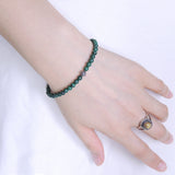 Men's Women Malachite Sterling Silver Bracelet Gemstone Cross Bead DiyNotion Handmade BR483