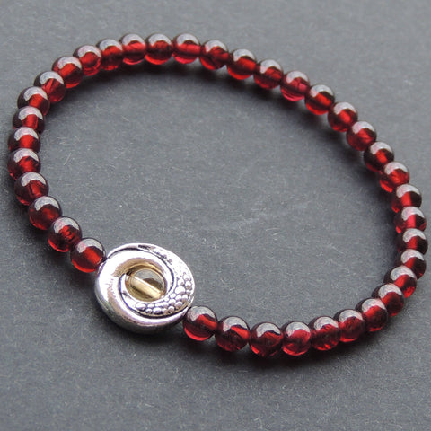 Men's Women Garnet Citrine Sterling Silver Bracelet AAA Gemstone 925 Charm DiyNotion Handmade BR475