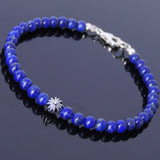 Men's Women Lapis Sterling Silver Bracelet 925 Cross Bead & Clasp DiyNotion Handmade BR477