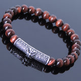 Men's Women Tiger Eye Sterling Silver Bracelet Gemstone Cross Charm DiyNotion Handmade BR481