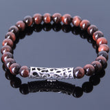 Men's Women Tiger Eye Sterling Silver Bracelet Gemstone Cross Charm DiyNotion Handmade BR481