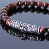 Men's Women Tiger Eye Sterling Silver Bracelet Gemstone Cross Charm DiyNotion Handmade BR481