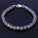 Men's Women Labradorite Sterling Silver Bracelet 925 Spacer Clasp Handmade DiyNotion BR180
