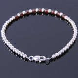Men's Women Garnet Sterling Silver Bracelet Natural AAA Gemstone 925 Bead Clasp DiyNotion Handmade BR484
