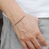 Men's Women Garnet Sterling Silver Bracelet Natural AAA Gemstone 925 Bead Clasp DiyNotion Handmade BR484