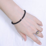 Men's Women Lava Rock Sterling Silver Bracelet Cross Bead DiyNotion Handmade BR490