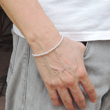 Men's Women Sterling Silver Bracelet 925 Round Bead & Clasp DiyNotion Handmade BR489