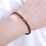 Men's Women Garnet Sterling Silver Bracelet Cross Bead Natural AAA Gemstone DiyNotion Handmade BR494