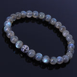 Men's Women Labradorite Sterling Silver Bracelet Gemstone 925 Cross Bead DiyNotion Handmade BR311