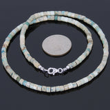 Men's Women Jasper Stone Sterling Silver Necklace Gemstone 925 Spacers Clasp DiyNoion Handmade NK025