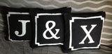 Gift for her, Monogram Pillows, Monogram Throw Pillows, Couple gifts, Black Monogram pillow Covers, Pillow Gifts, 18x18, Dorm Decor
