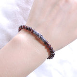 Men's Women Garnet Sterling Silver Bracelet AAA Gemstone 925 Cross Charm DiyNotion Handmade BR499