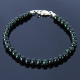 Men's Women Sandstone Sterling Silver Bracelet 925 Beads & Clasp DiyNotion Handmade BR219