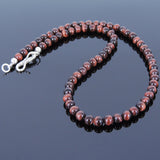 Men's Women Red Tiger Eye Sterling Silver Necklace Gemstone 925 Beads Clasp DiyNoion Handmade NK036