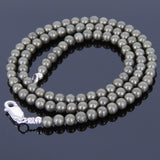 Men's Women Natural Pyrite Sterling Silver Necklace Gemstone 925 Beads Clasp DiyNoion Handmade NK037