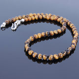 Men's Women Tiger Eye Sterling Silver Necklace Gemstone 925 Beads Clasp DiyNoion Handmade NK035