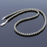 Men's Women Natural Pyrite Sterling Silver Necklace Gemstone 925 Beads Clasp DiyNoion Handmade NK037