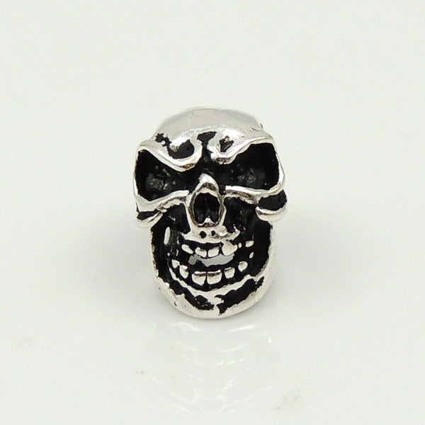 2 PCS Sterling Silver 925 Vintage Celtic Skull Bead Charm Spacer WSP185X2 Wholesale: See Discount Coupons in Item Details