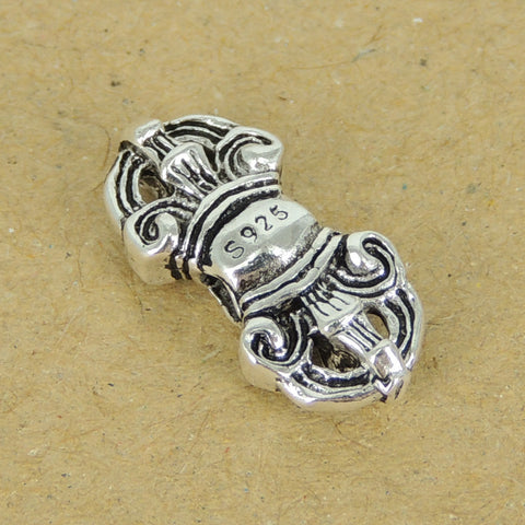 Sterling Silver Charm Vintage 925 Tibet Prayer Instrument Wheel Protection DIY WSP335 Wholesale: See Discount Coupons in Item Details