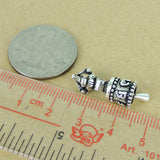 Sterling Silver Charm Vintage 925 Tibet Prayer Instrument Wheel Protection DIY WSP341 Wholesale: See Discount Coupons in Item Details