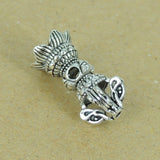 Sterling Silver Charm Vintage 925 Tibet Prayer Instrument Wheel Protection DIY WSP339 Wholesale: See Discount Coupons in Item Details