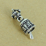 Sterling Silver Charm Vintage 925 Tibet Prayer Instrument Wheel Protection DIY WSP341 Wholesale: See Discount Coupons in Item Details
