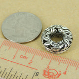 Sterling Silver 925 Bead Charm Vintage Round Donut WSP332 Wholesale: See Discount Coupons in Item Details