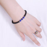 Men's Women Matte Black Onyx Lapis Sterling Silver Bracelet 925 Spacers & Clasp DiyNotion Handmade BR509