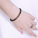 Men's Women Matte Black Onyx Tiger Eye Sterling Silver Bracelet 925 Spacers & Clasp DiyNotion Handmade BR510