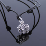 Men's Women Sterling Silver Necklace 925 Elephant Adjustable Wax Rope DiyNotion Handmade NK044