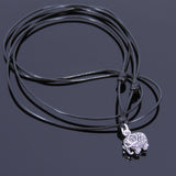 Men's Women Sterling Silver Necklace 925 Elephant Adjustable Wax Rope DiyNotion Handmade NK044
