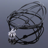 Men's Women Sterling Silver Necklace 925 Crown Adjustable Wax Rope DiyNotion Handmade NK046